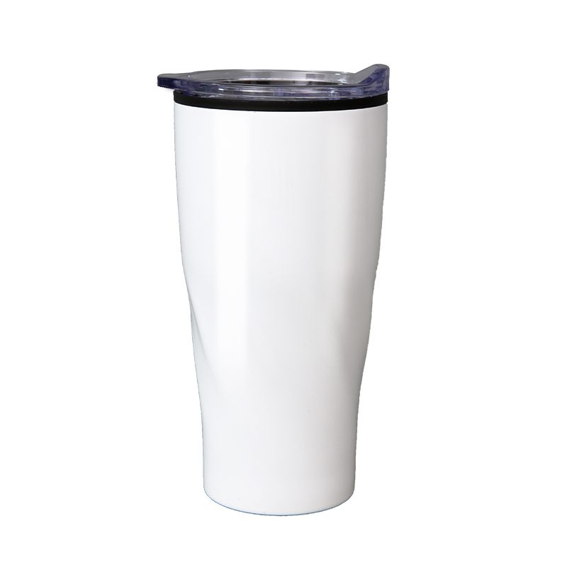 detail of 16oz Double wall coffee tumbler with lid for travel, camping