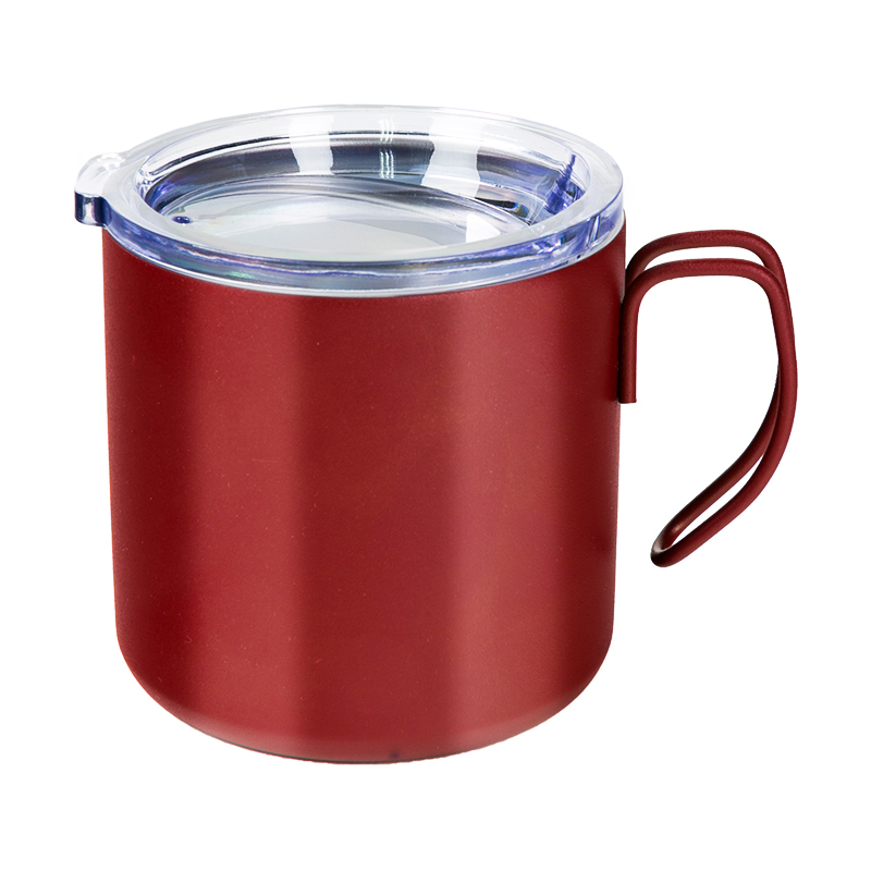 12oz Stainless steel wide mouth thermal camping mug with lid